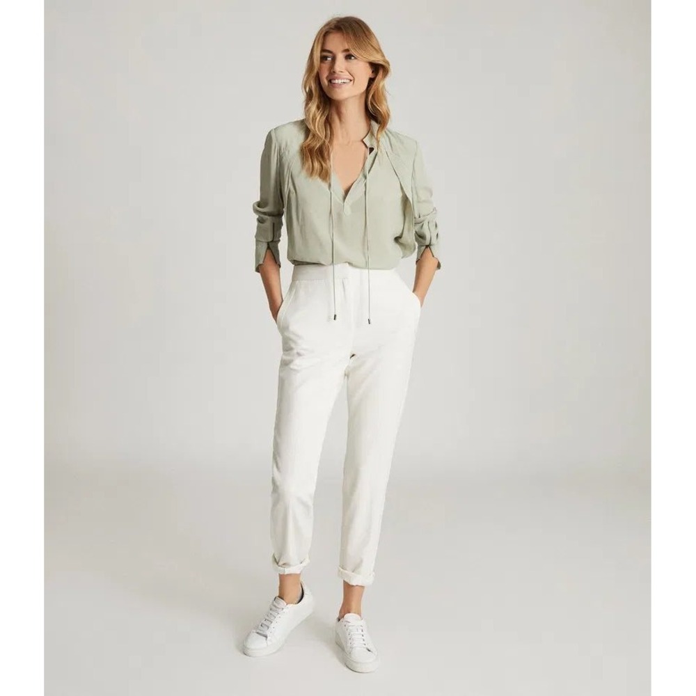 REISS Frances Zip-Cuff Detail Blouse – Pistachio Green NWT Sz 10  $295